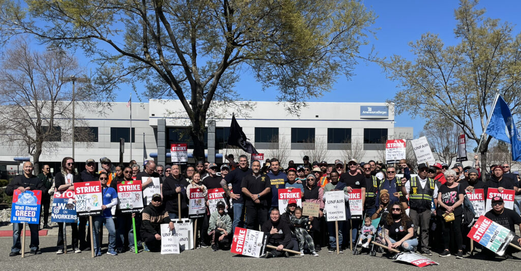 Teamsters Local 150 Members on strike at AmeriSourceBergen on March 15, 2024.