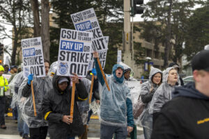 Joint Council 7 Local Unions joined 1,100 Local 2010 CSU Skilled Trades members on their four-day statewide strike in February. 